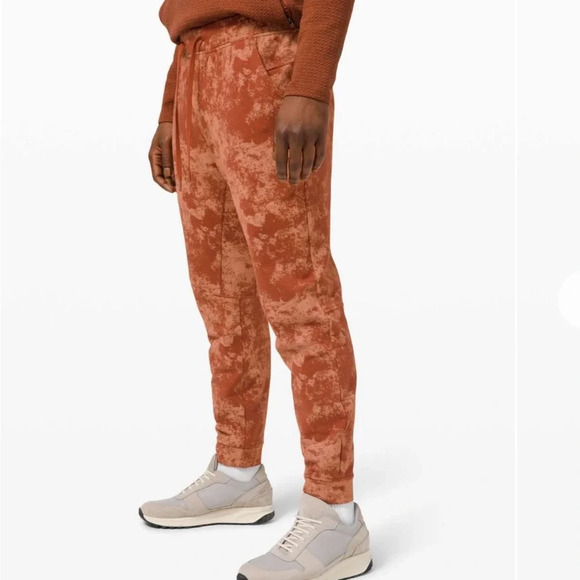 Lululemon Mens City Sweat Joggers Terracotta Drawstring Pockets Size S Leisure - Picture 1 of 12